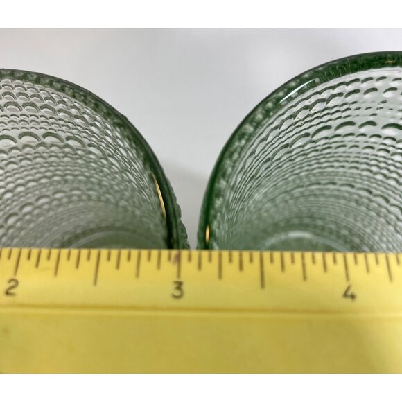Vintage Green Textured Glass Tumblers - Set Of 2 6.5 Oz Capacity Mid-Century Mod - Picture 7 of 7